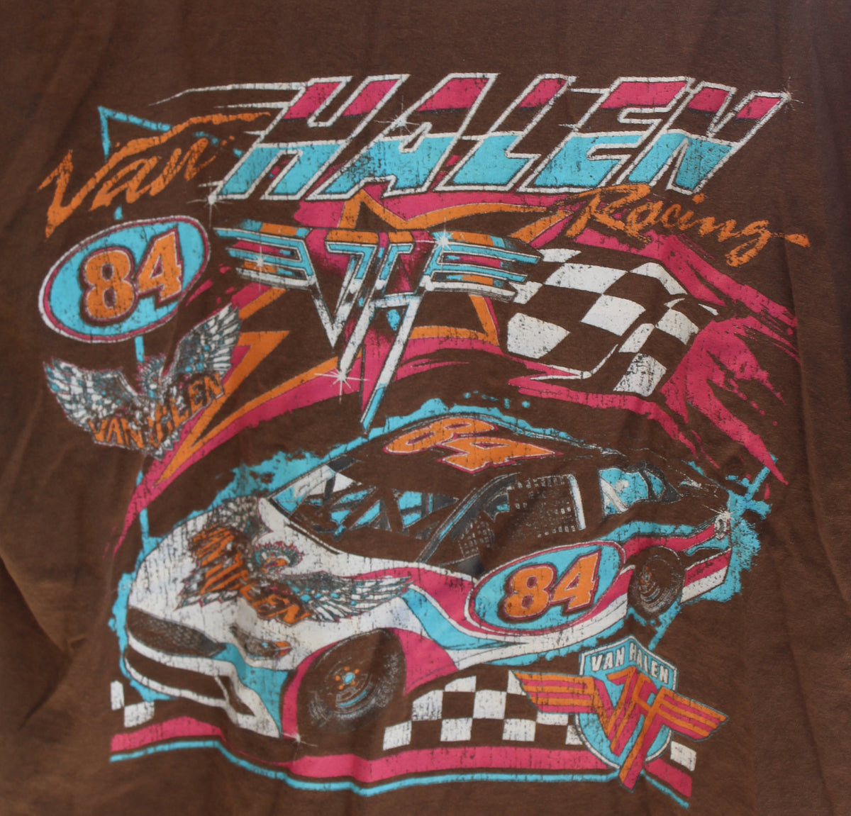 Brown Van Halen Racing Graphic T-Shirt
