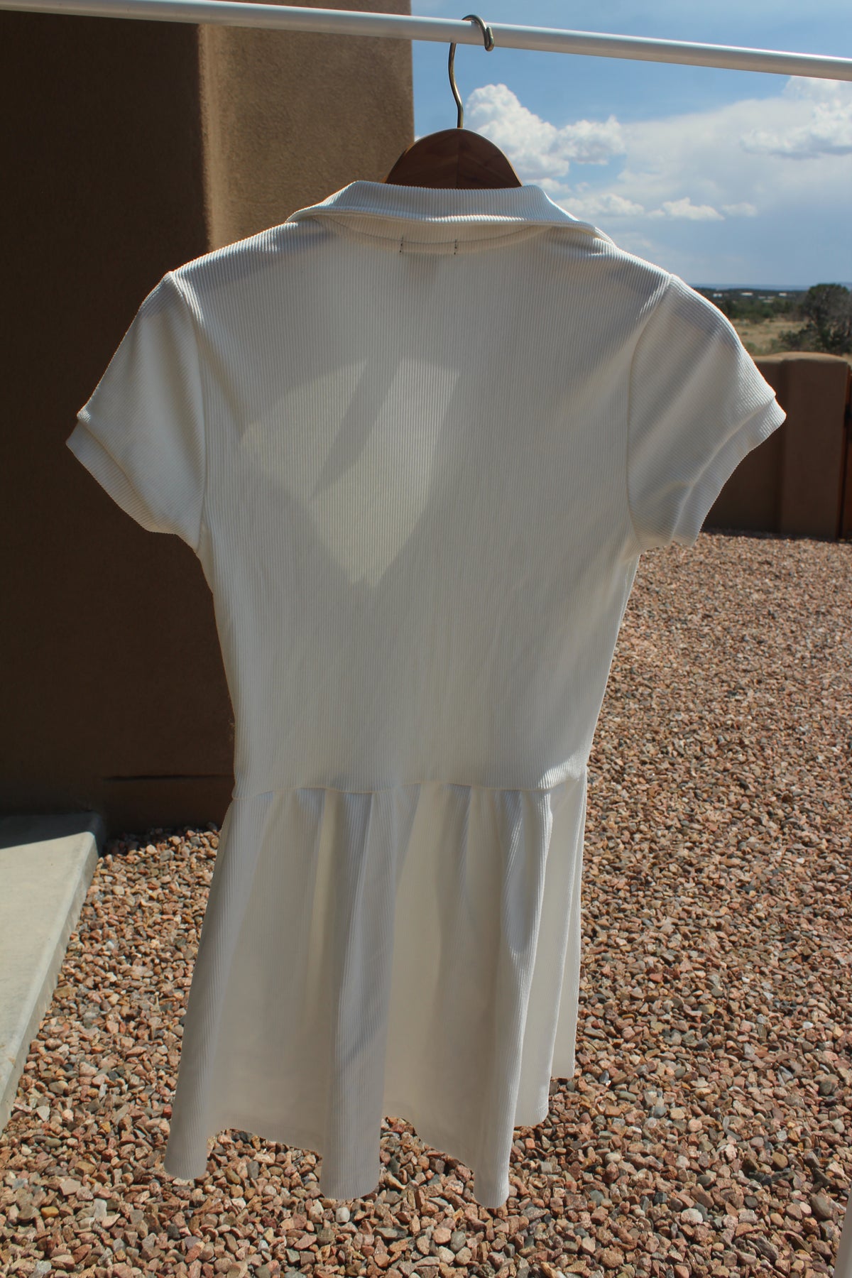 Sporty White Collared Dress