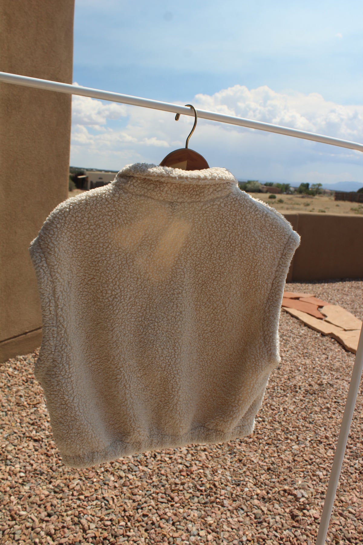 Cream Sherpa Pullover Vest