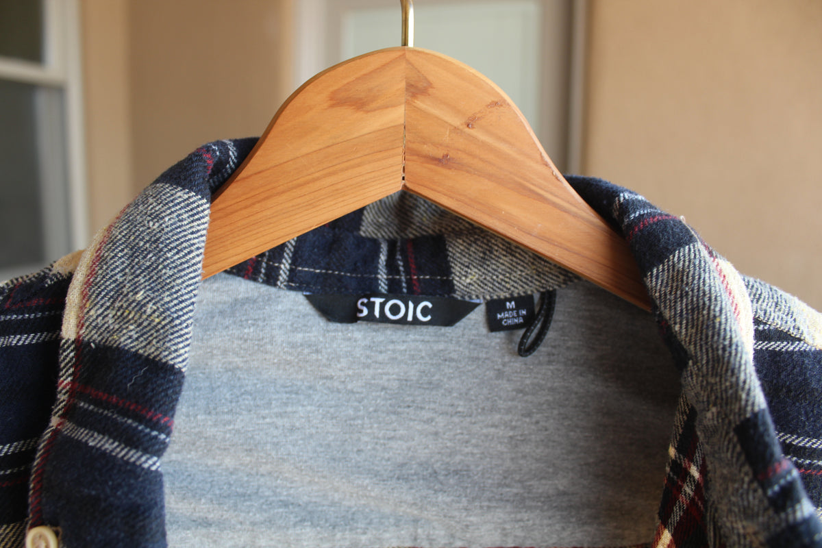 Navy Blue & Cream Flannel Shirt