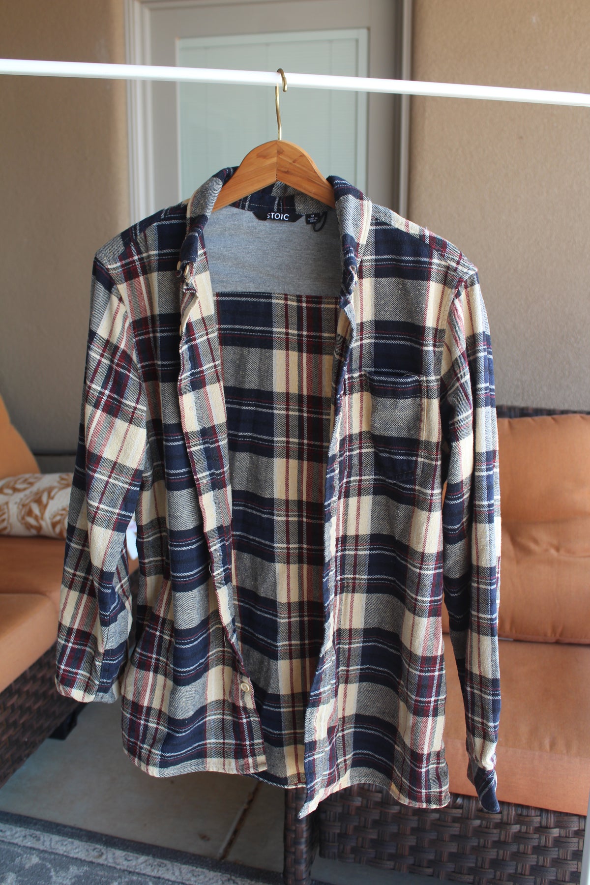 Navy Blue & Cream Flannel Shirt