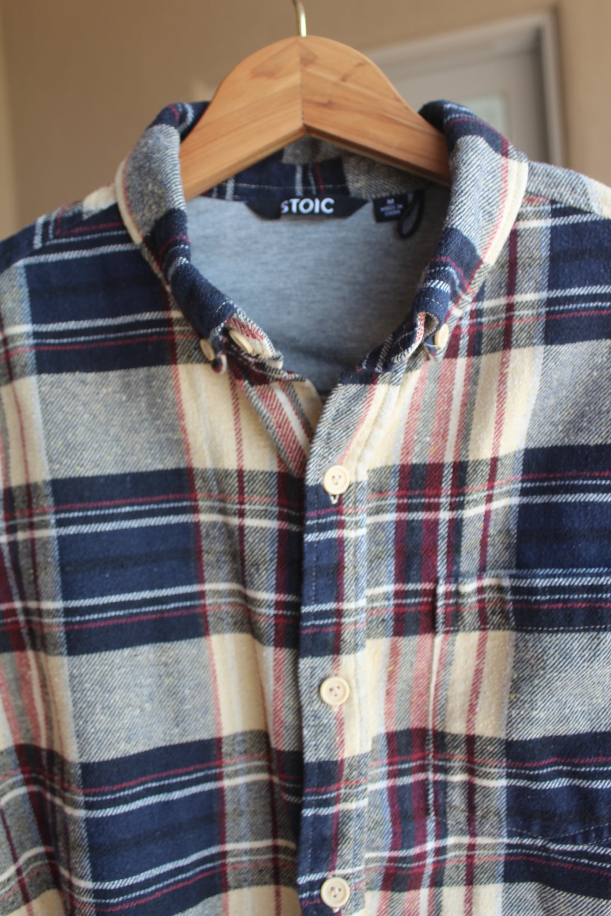 Navy Blue & Cream Flannel Shirt