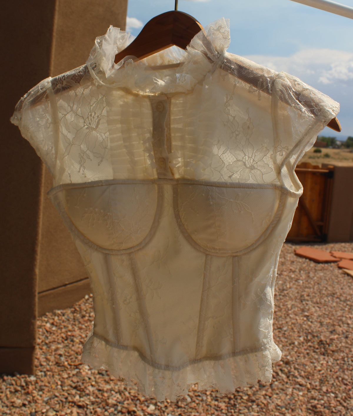 Cream Lace Corset Top