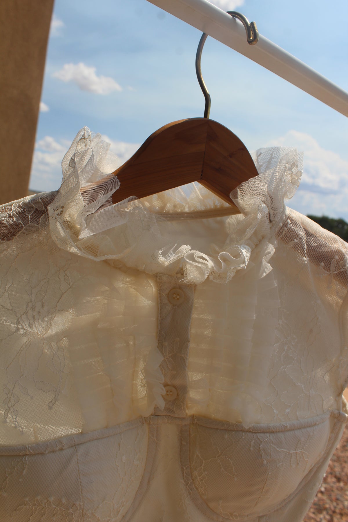 Cream Lace Corset Top