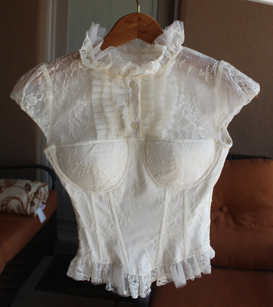 Cream Lace Corset Top