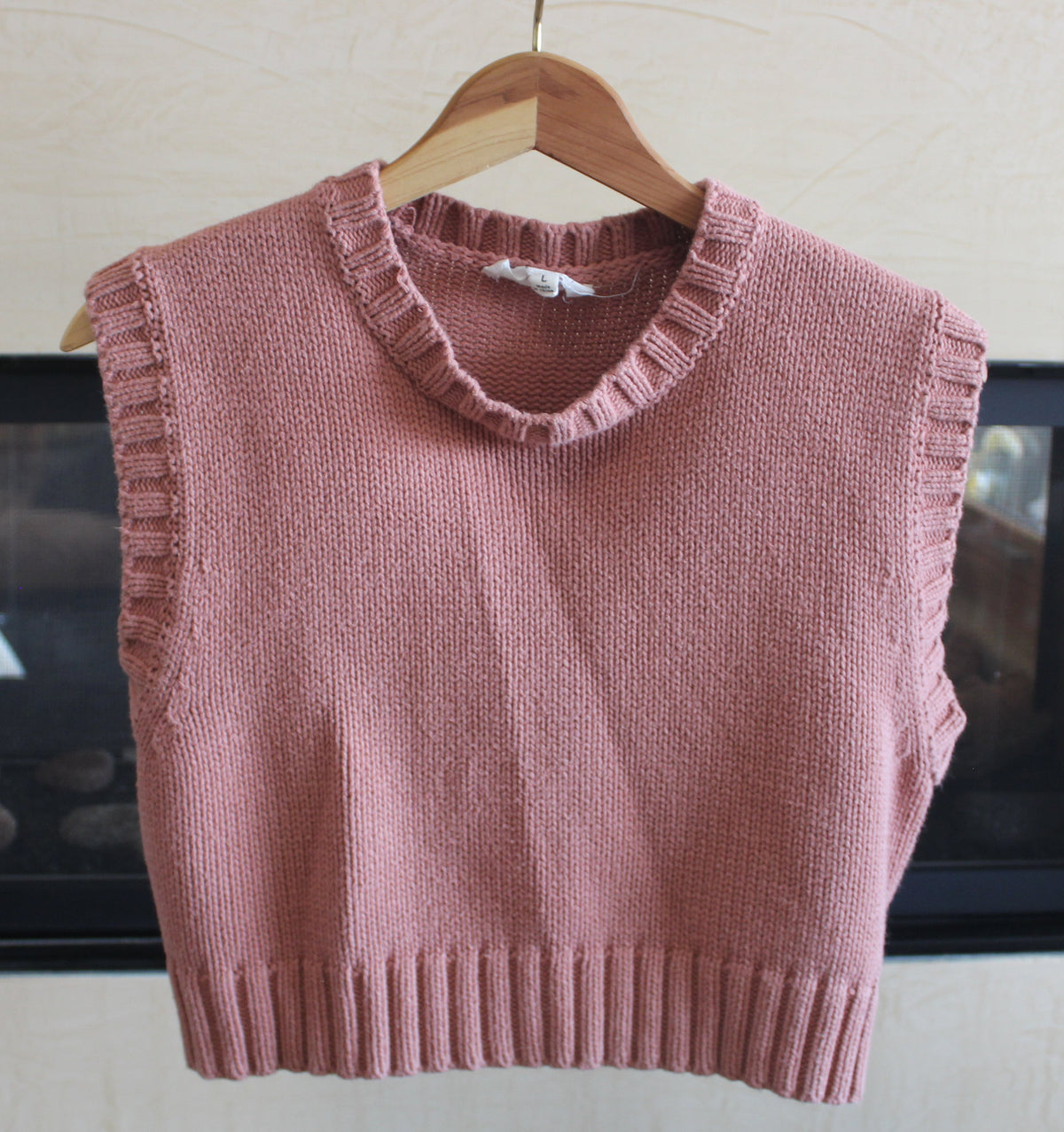 Pink Knit Sweater Vest