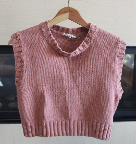 Pink Knit Sweater Vest