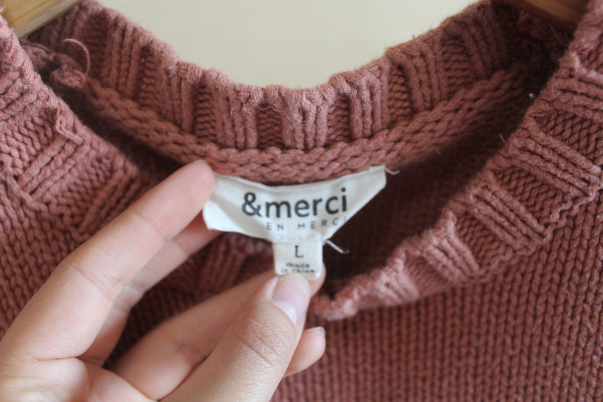 Pink Knit Sweater Vest