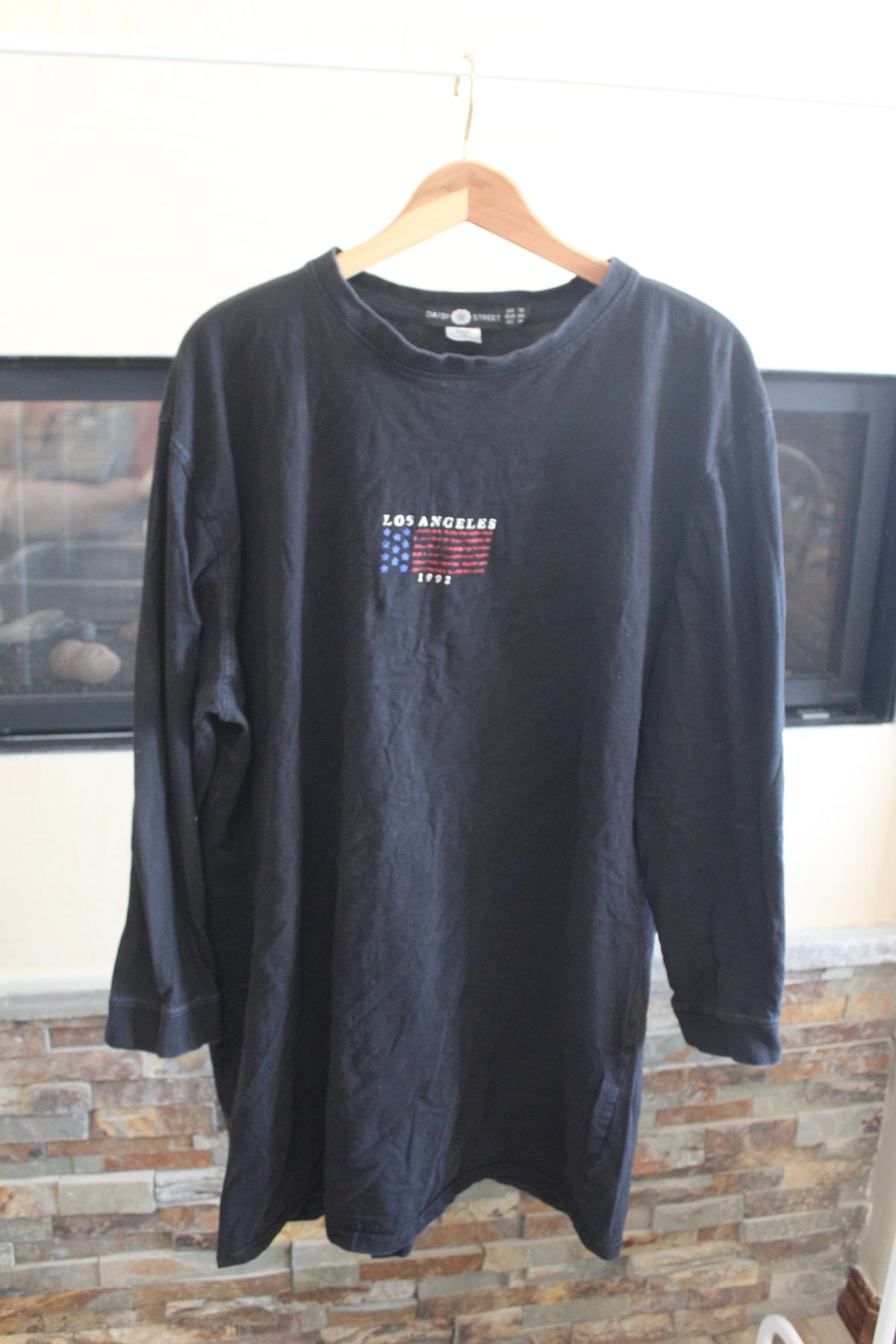 Vintage Black Long sleeve LA Shirt