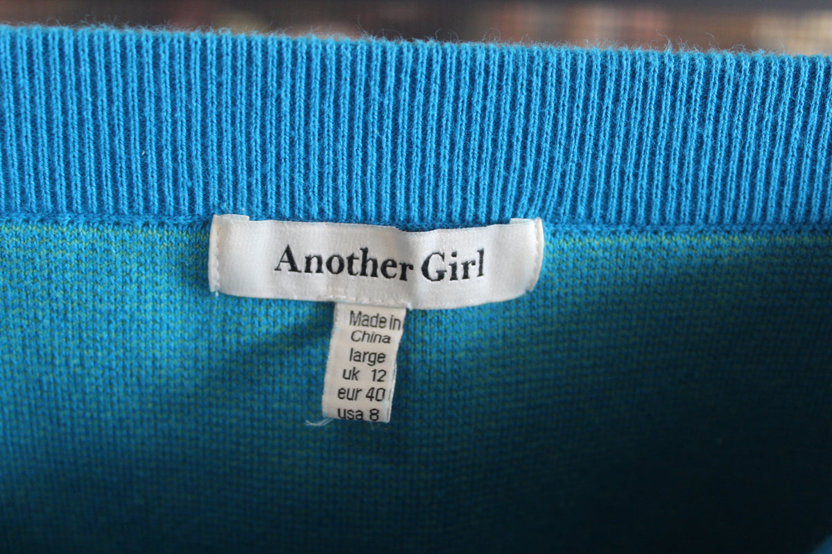 Bold Blue & Green 2 Piece Mini Skirt Set