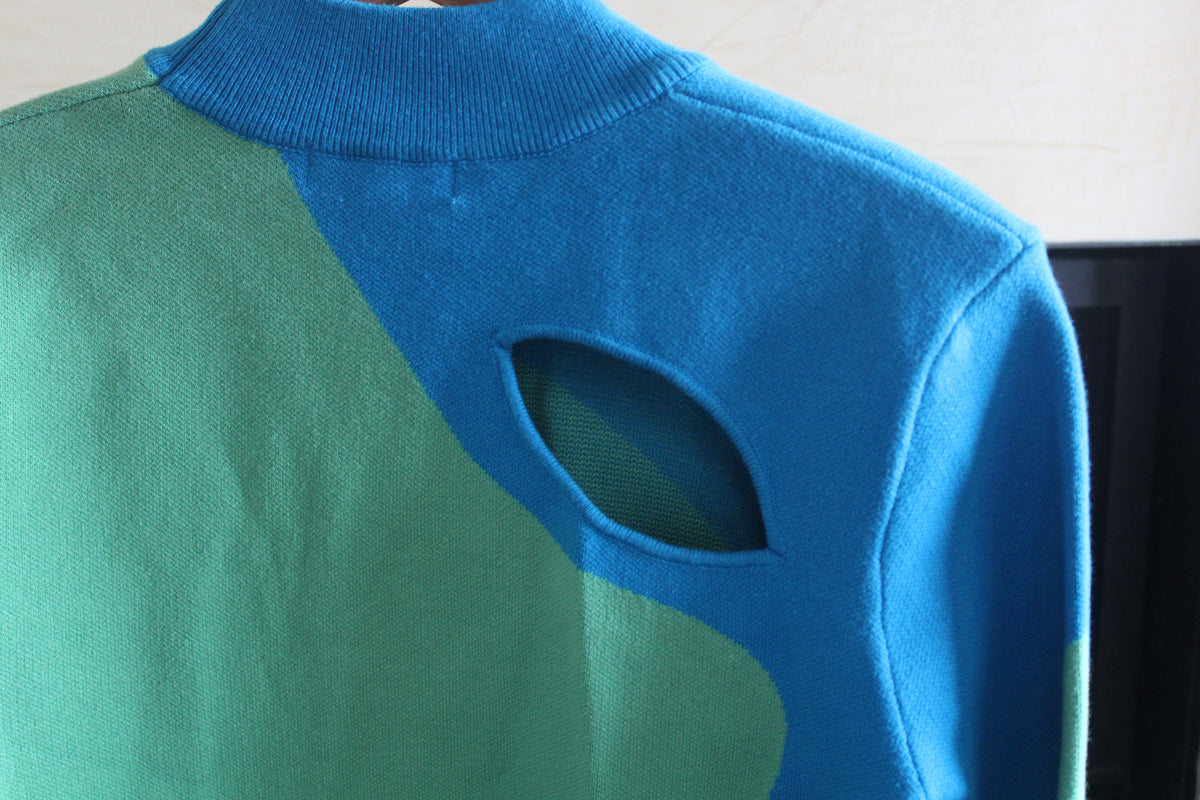 Bold Blue & Green 2 Piece Mini Skirt Set