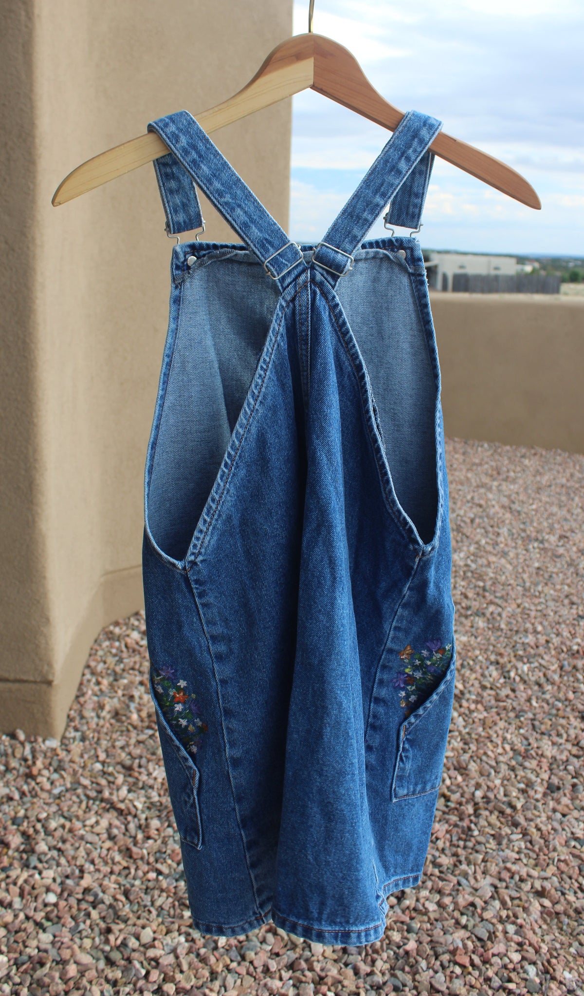 Denim Flower Overall Dress