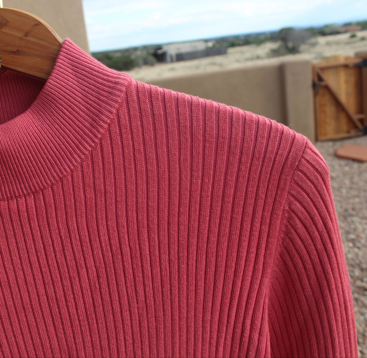 Pink Knit Long-sleeve Dress