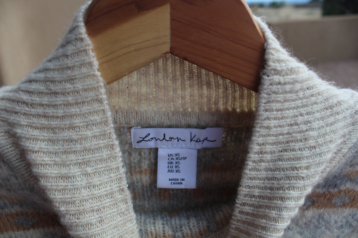 Patterned Mock-neck Sweater