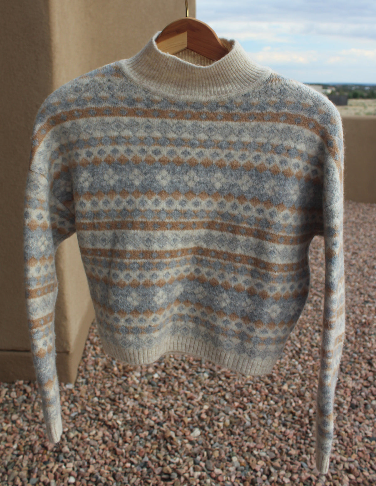 Patterned Mock-neck Sweater