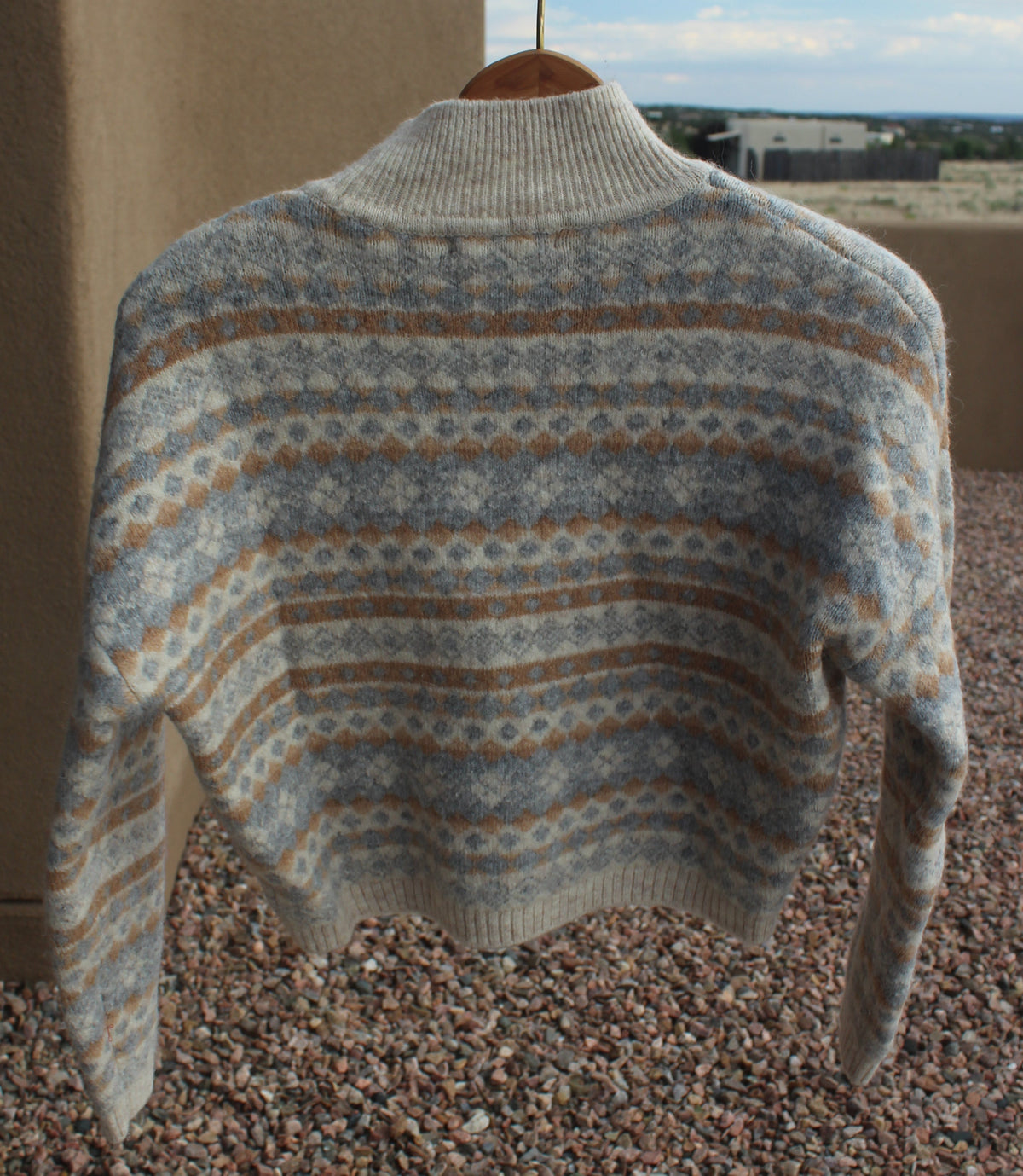Patterned Mock-neck Sweater