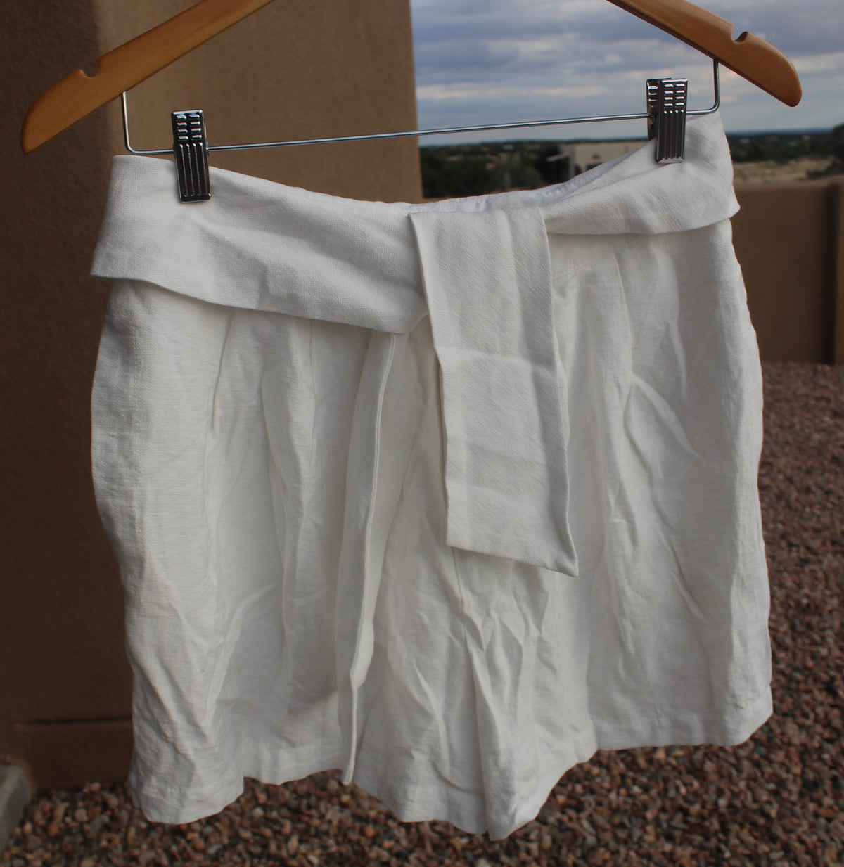 White Linen Shorts