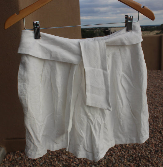 White Linen Shorts