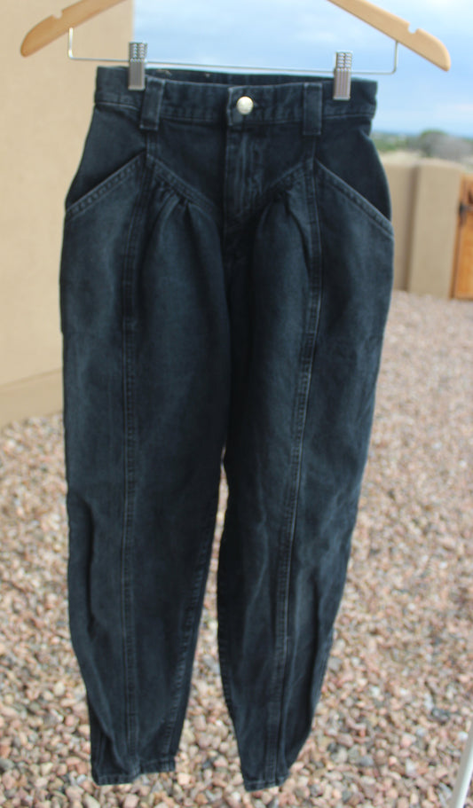 Black Pleated Jeans
