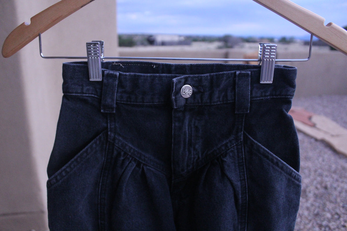 Black Pleated Jeans