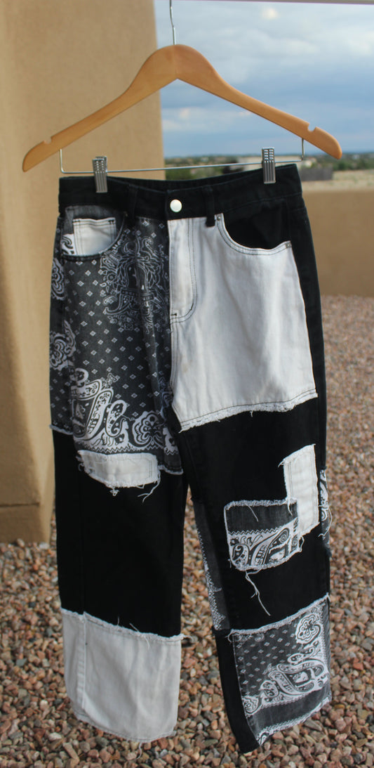 Black & White Bandana Jeans